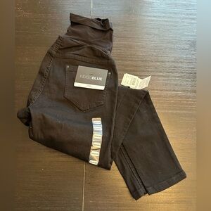 Black maternity jeans, indigo blue